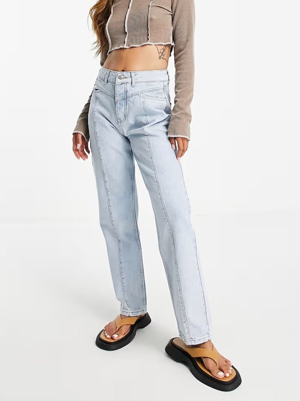 Bolongaro Trevor Straight Leg Seam Detail Jeans